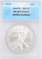 2011 MS70 American Silver Eagle Dollar