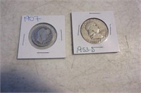 1907 & 1953 Coins in sleeves