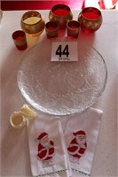 Christmas Themed Platters, Candle Holders And