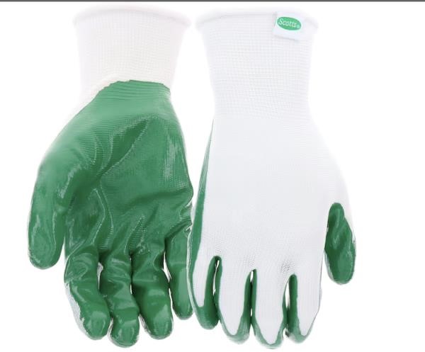 2 pk Scotts Large Nitrile Dipped Rubber Gloves