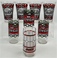 8pc Vintage Coca Cola Drinking Glasses