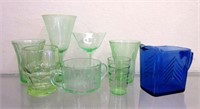 Early Green and Blue Depression Glass