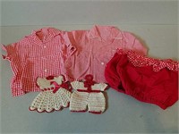 Vintage Red and White Baby Clothing