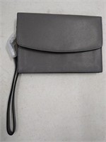 Grey Clutch / Wallet with Wrist Strap