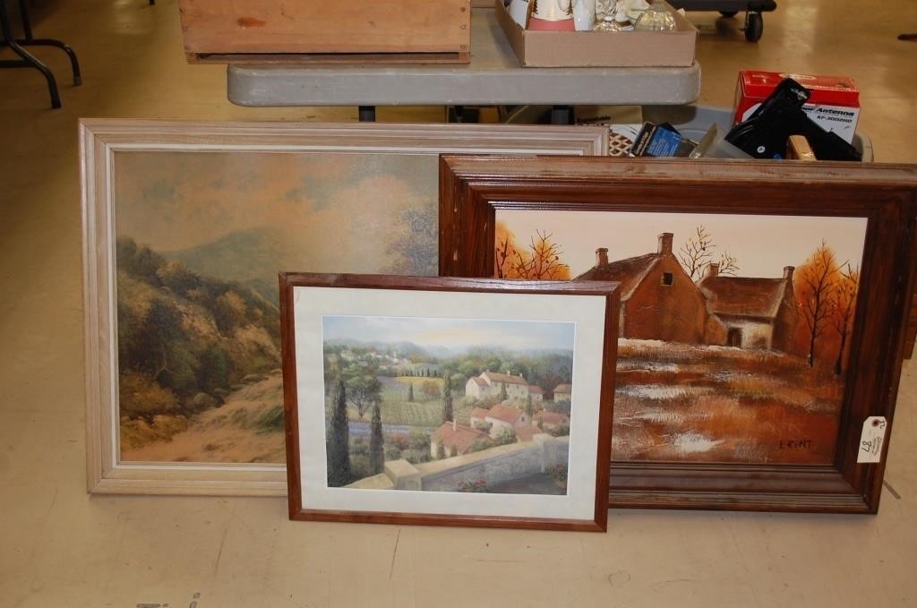 (3) Landscape Paintings Framed