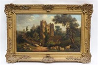 "Castle",Oil on Canvas,  signed " A.Gaker"