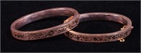 A pair of small 10K Victorian bangle bracelets