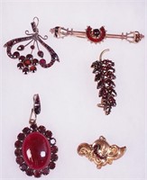 A group of Victorian jewelry including pins,