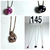 [F] Marked .925 Necklace & Pendant Trio Lot#11