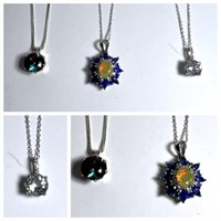 [F] Marked .925 Necklace & Pendant Trio Lot#7