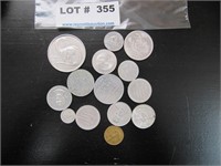 Group of tokens, foreign coins, etc.