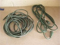 Two Green Extension Cords