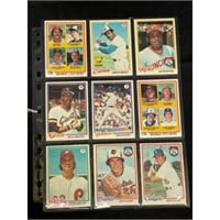 (9) 1978 Topps Baseball Stars/hof Nice Shape