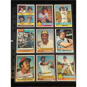 (9) 1976 Topps Baseball Stars/hof Nice Shape