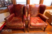 Pair of leather Clubhouse chairs