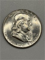 1957 D Franklin Half Dollar Ultra High Grade