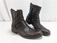 Sz 11 Natha Studio Brown Men's Zip Ankle Boots