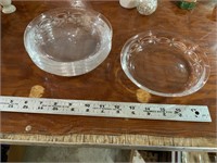 crystal etched shallow bowls 6 1/4"