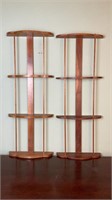 Pair of Wooden Plate Wall Shelves