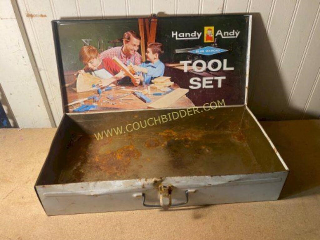 Vintage Handy Andy Metal Tool Box
