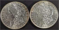 1880 & 1881 MORGAN DOLLARS NICE AU