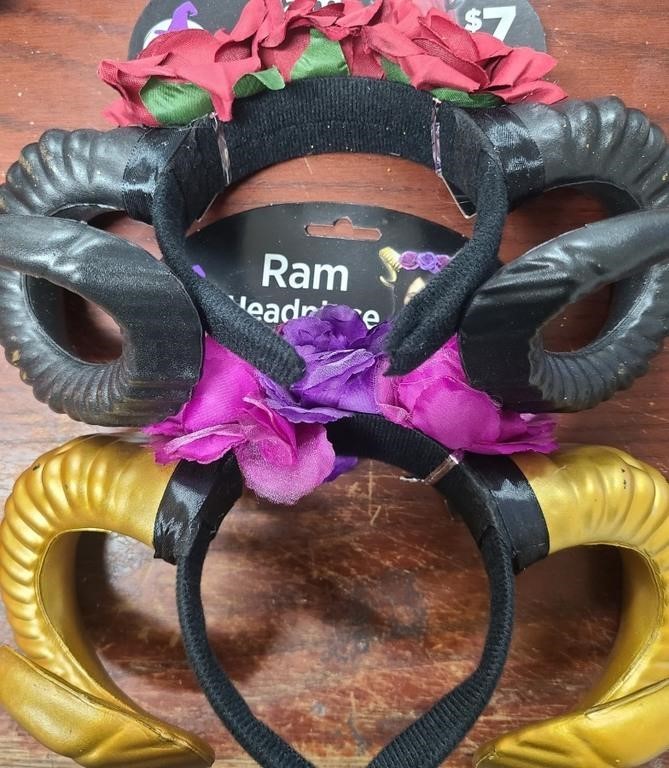 2 custom made ram headpieces