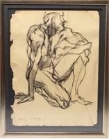 Stephen Ettinger, Figure Study- Charcoal on Paper