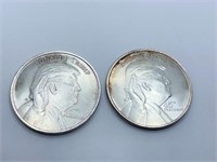 (2) DONALD J TRUMP 45TH PRESIDENT 1 OZ 999 AG THE