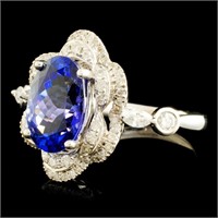 18K Gold Ring with 3.31ct Tanzanite & 0.61ctw Diam