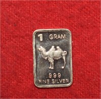 1 Gram .999 Silver Camel Bar
