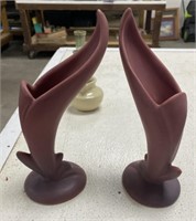 2 - 8" VanBriggle Vases