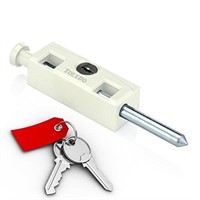 Pro-Lok EPL-106-W Patio Door Lock- Keyed Lg Recta)