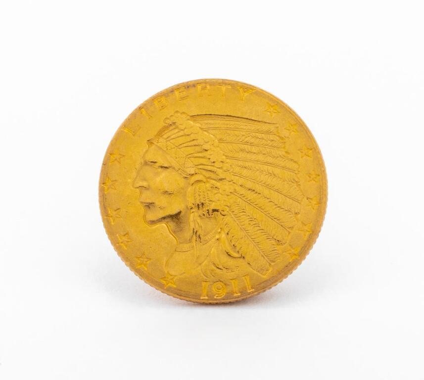 U.S. 1911 $2.50 Indian Head Gold Coin