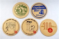 (5) VINTAGE GERMANY BEER COASTERS