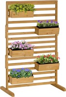 Outsunny Wooden Plant Trellis Stand with 5 Hanging