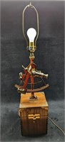 Nnob Creek Nautical Sextant And Chest Lamp