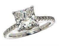 Princess Cut 2.77 ct VVS2 Lab Diamond Ring