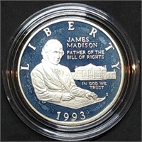 1993 Madison Proof Silver Half Dollar in Capsule