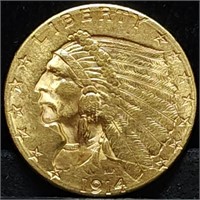 1914-D $2.50 Indian Head Gold Quarter Eagle