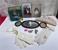 Vtg White Gloves,Black&White Pictures,Cat Puzzle