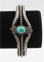 Old Pawn Silver & Turquoise Bracelet