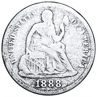 1888 Seated Liberty Dime NICELY CIRCULATED