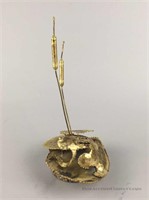 Vintage Brass Frog Sculpture
