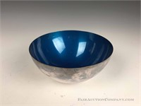 Blue Enamel over Silver Plate Bowl - Danish