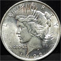 1922 Peace Silver Dollar BU