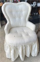 Hollywood Regency MCM White Vanity Chair