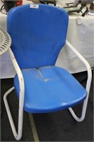 MID-CENTURY MODERN SHELL BACK METAL CHAIR