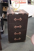 4 DRAWER LEATHER TRUNK STYLE CHEST