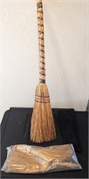 3 Pc Decorative Straw Brooms