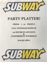 Subway Party Plater - Feeds 7-10 People